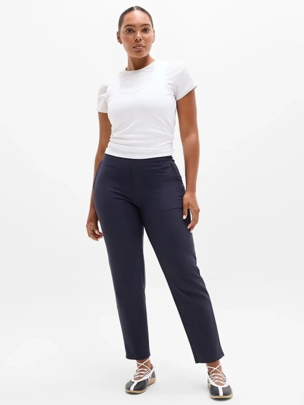 Athleta Endless High Rise Pant Navy Blue Casual Travel Women’s Size 12